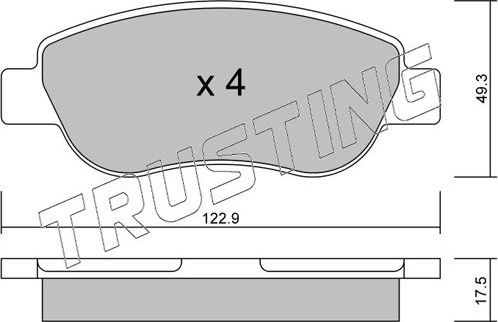 Тормозные колодки Trusting передние для Renault Megane II 2003-2009. Артикул 797.0
