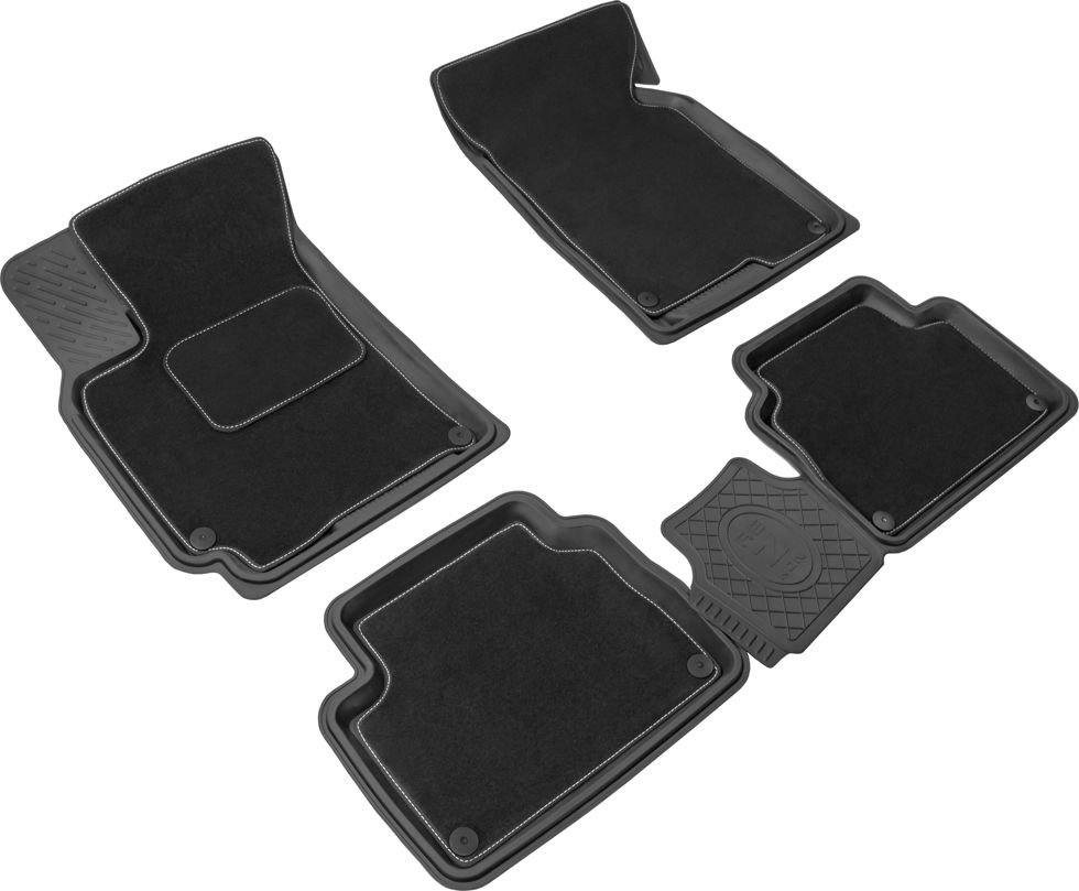 Коврики Rezkon Transformer (резиновые с ворсовыми ковриками-вкладышами) для салона Daewoo Gentra II 2013-2016. Артикул 3014005100