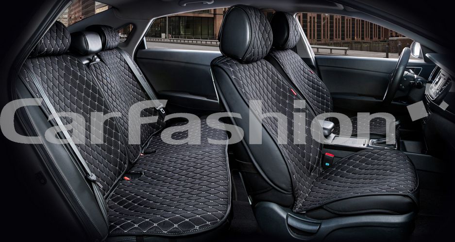 Накидки универсальные CarFashion Crown для авто, цвет Черный/Черный/Серый. Артикул 22625
