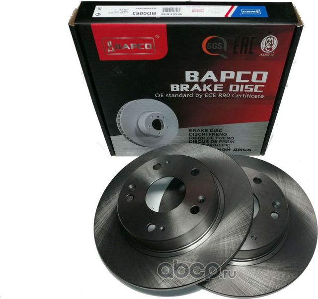 Диск тормозной зад. HONDA Civic 06-09, Civic Type R 07-12,Civic VIII ( (Bapco). Артикул BD0063