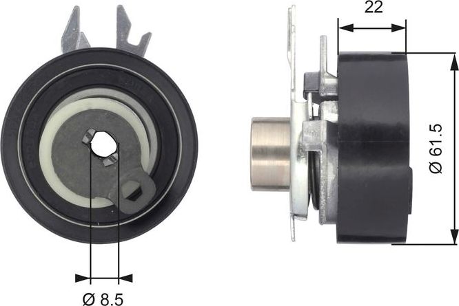 Натяжной ролик (натяжитель) ремня ГРМ Gates PowerGrip®. Артикул T43061