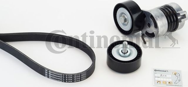 Приводной ремень поликлиновой с роликами (комплект) ContiTech для BMW 1 I (E81/E82/E87/E88) 2004-2011. Артикул 6PK1870K1