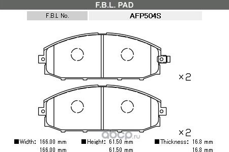 Колодки тормозные (FBL). Артикул AFP504S