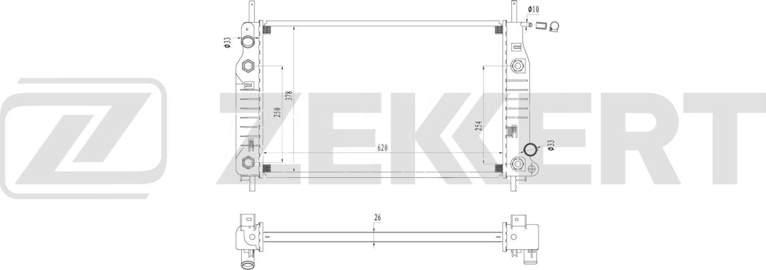 Радиатор охлаждения двигателя Zekkert (алюминий). Артикул MK-1675
