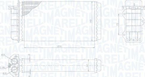 Радиатор отопителя (печки) Magneti Marelli для Fiat Marea 1996-2003. Артикул 350218441000