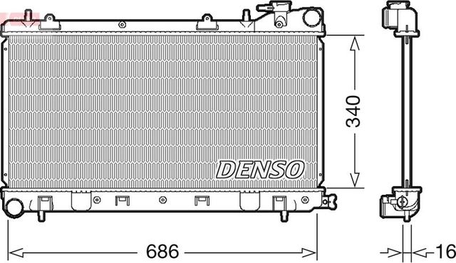 Радиатор охлаждения двигателя Denso для Subaru Forester I 1998-2002. Артикул DRM36017