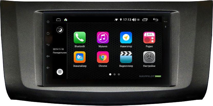 Установочный комплект: головное устройство NaviPilot 2DIN с экраном 7" FT Android 9, DSP, сенсорные кнопки для Nissan Sentra B17 VII 2015-2019. Артикул NPD9L-WR-832-07  Sentra/Tiida