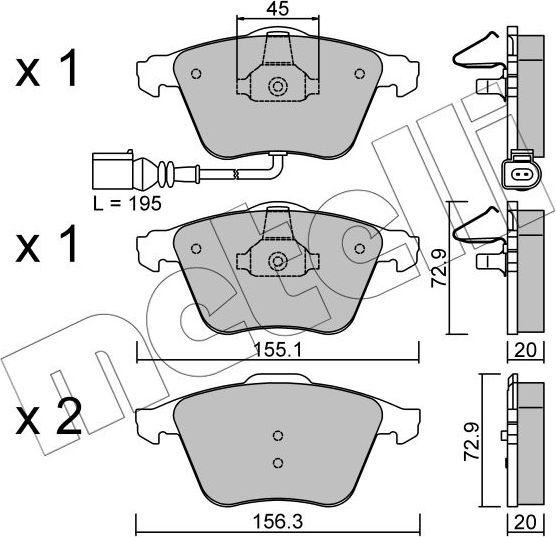 Тормозные колодки Metelli. Артикул 22-0549-4