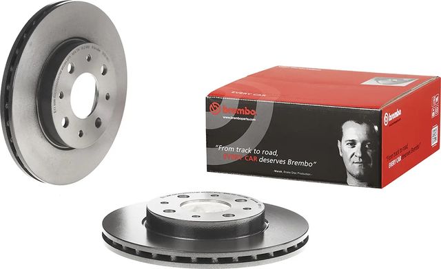 Тормозной диск Brembo PRIME LINE - UV Coated передний для Ford KA II 2008-2016. Артикул 09.8616.11