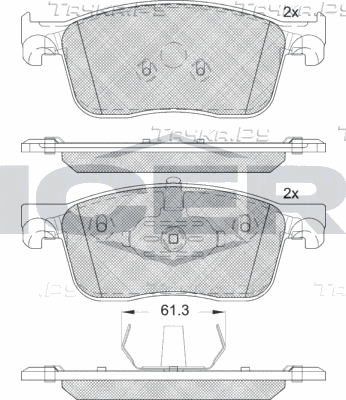 Тормозные колодки Icer передние для Peugeot Expert III 2016-2026. Артикул 182297