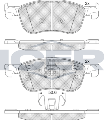 Тормозные колодки Icer для Ford Fiesta VII 2017-2026. Артикул 182295