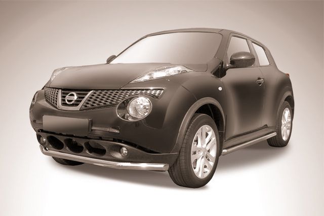 Защита Slitkoff переднего бампера d57 для Nissan Juke 4WD 2010-2019. Артикул NJ4WD-004