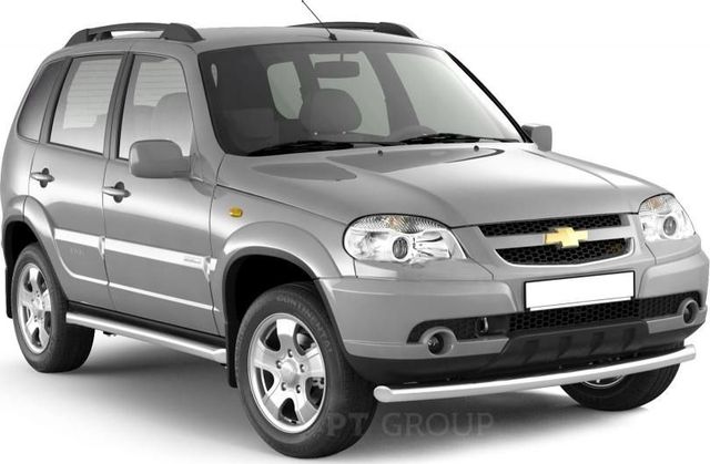Защита порогов PT Group вогнутая d63 (НПС) для Chevrolet Niva I рестайлинг 2009-2020. Артикул LNV220301