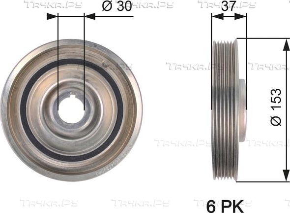 Шкив коленвала Gates DriveAlign® для Citroen C8 I 2006-2014. Артикул TVD1090
