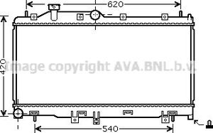 Радиатор охлаждения двигателя AVA для Subaru XV I 2012-2017. Артикул SU2065