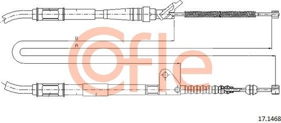 Трос ручника (тросик ручного тормоза) Cofle. Артикул 92.17.1468