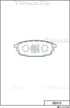 Тормозные колодки MK Kashiyama задние для Mazda 323 VI (BJ) 1998-2004. Артикул D3111