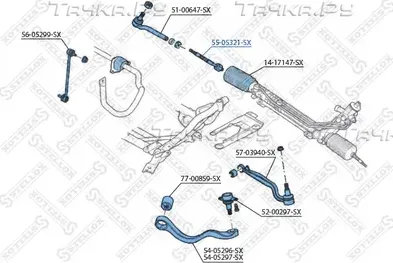 Рулевая тяга Stellox правая/левая для Land Rover Range Rover III 2002-2012. Артикул 55-05321-SX