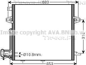 Радиатор кондиционера (конденсатор) AVA (алюминий). Артикул MS5406D