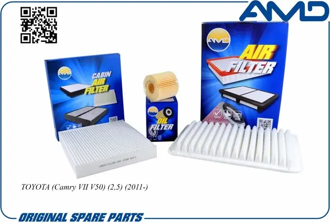 Комплект фильтров TOYOTA CAMRY V50 11- 2.5 (масл.+возд.+салон.) (AMD). Артикул AMDSETF157