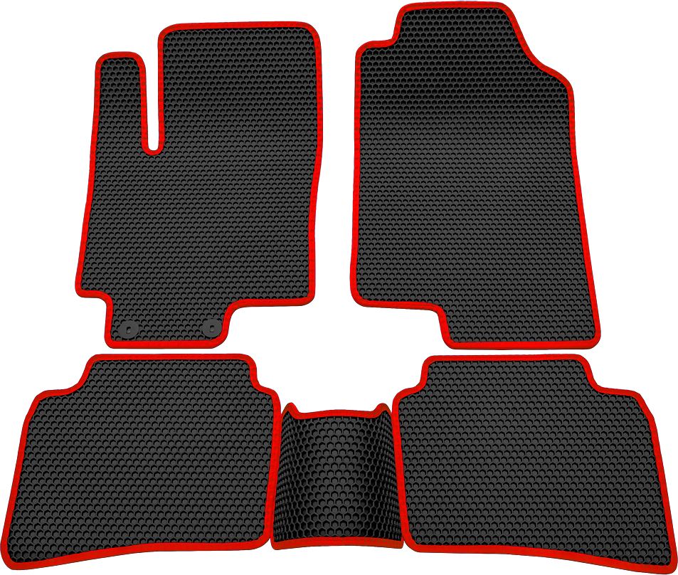 Коврики Rezkon EVA Соты для салона Kia Rio IV 2017-2026 Красный кант. Артикул 9121020304