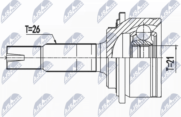 Шрус внутренний (граната) NTY. Артикул NPZ-TY-104
