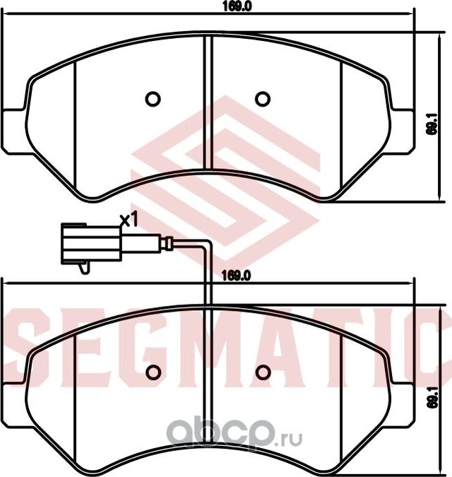 Колодка торм диск пер (Segmatic). Артикул SGBP2697