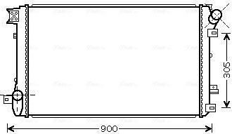 Радиатор охлаждения двигателя AVA. Артикул RTA2408