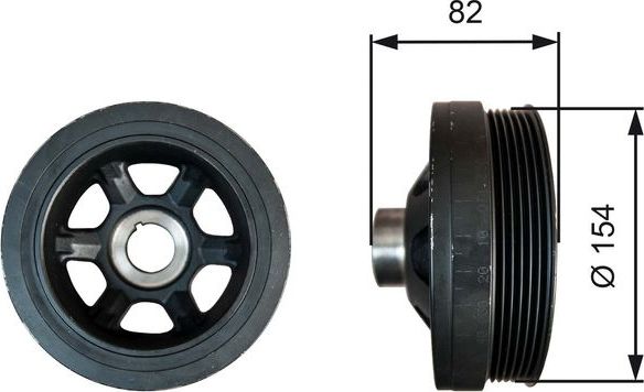 Шкив коленвала Gates DriveAlign®. Артикул TVD1139