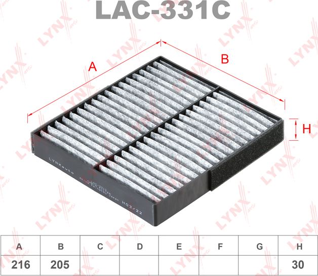Салонный фильтр LYNXauto. Артикул LAC-331C