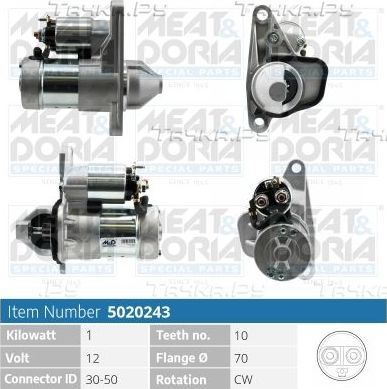 Стартер Meat & Doria для Renault Grand Scenic III 2009-2015. Артикул 5020243