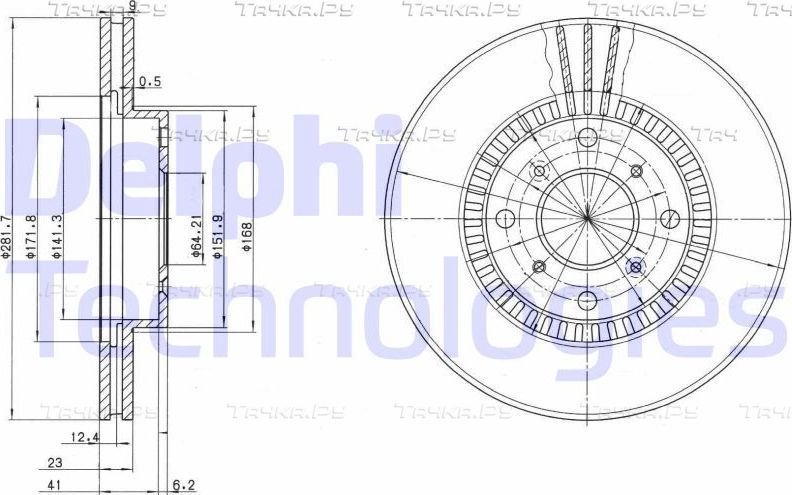 Тормозной диск Delphi. Артикул BG2815