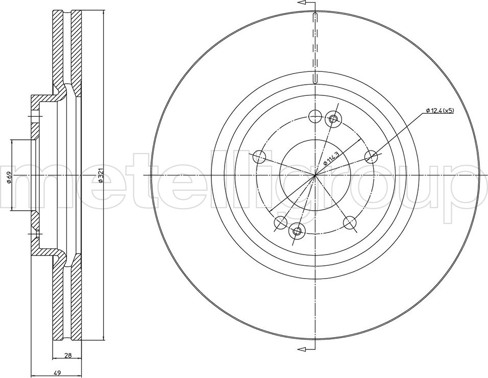 Тормозной диск Metelli. Артикул 23-0900C