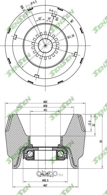 Опора_амортизатора переднего Audi A3, VW Golf/Bora all 97 (Sensen). Артикул M61220