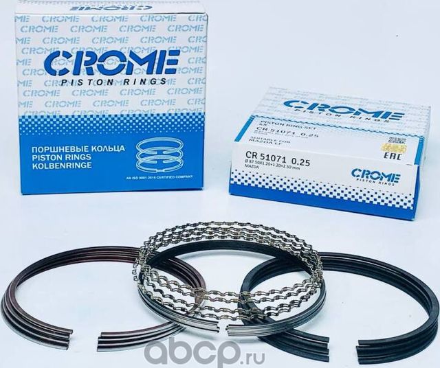 Комплект поршневых колец на 4 цил. +025 LF (Crome). Артикул CR51071025