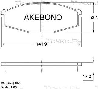 Тормозные колодки Akebono Standard. Артикул AN-390K