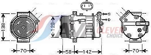 Компрессор кондиционера AVA ** CLEVER FIT ** для Saab 9-3 II 2002-2015. Артикул OLAK448