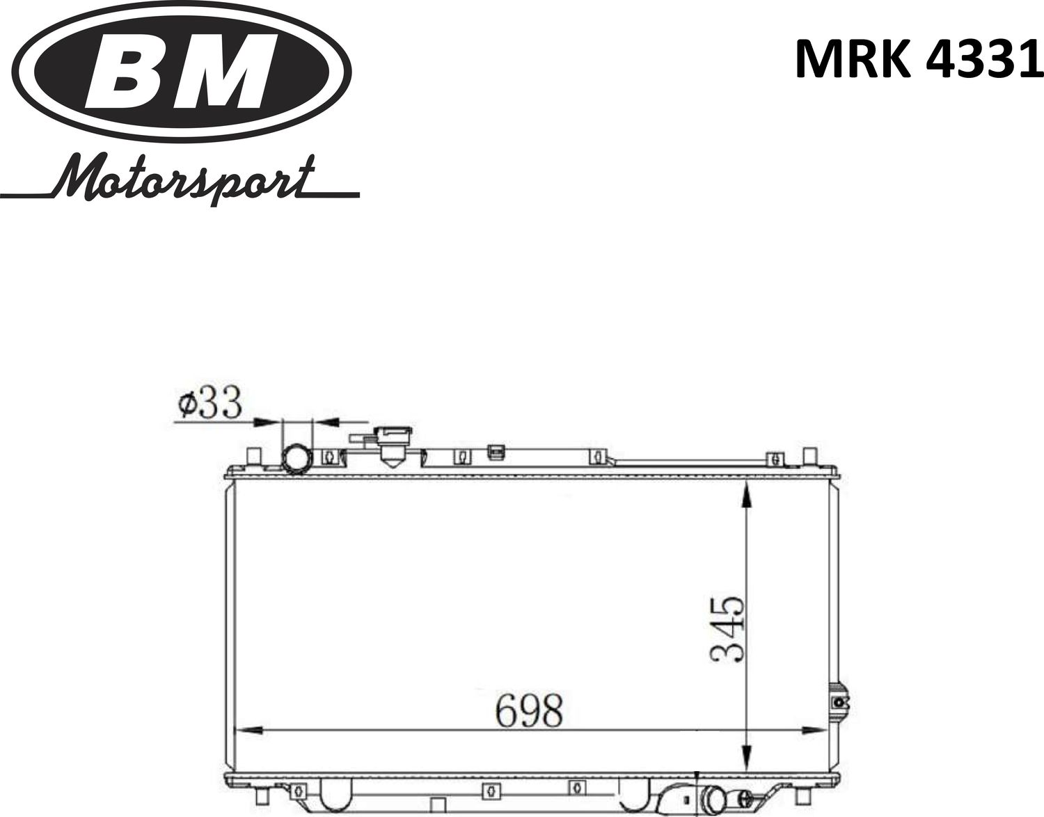 Радиатор двигателя KIA SPECTRA 04- MT/ AC +/ (BM). Артикул MRK4331