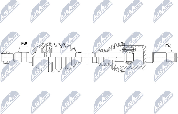 Полуось (привод в сборе, приводной вал) NTY. Артикул NPW-PL-065