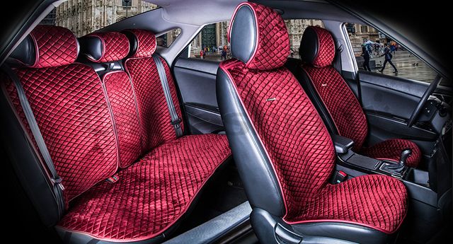 Накидки универсальные CarFashion City Plus для авто, цвет Бордовый/Бордовый. Артикул 22474