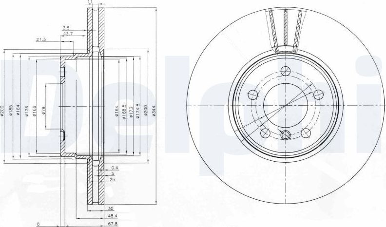 Тормозной диск Delphi. Артикул BG9008C