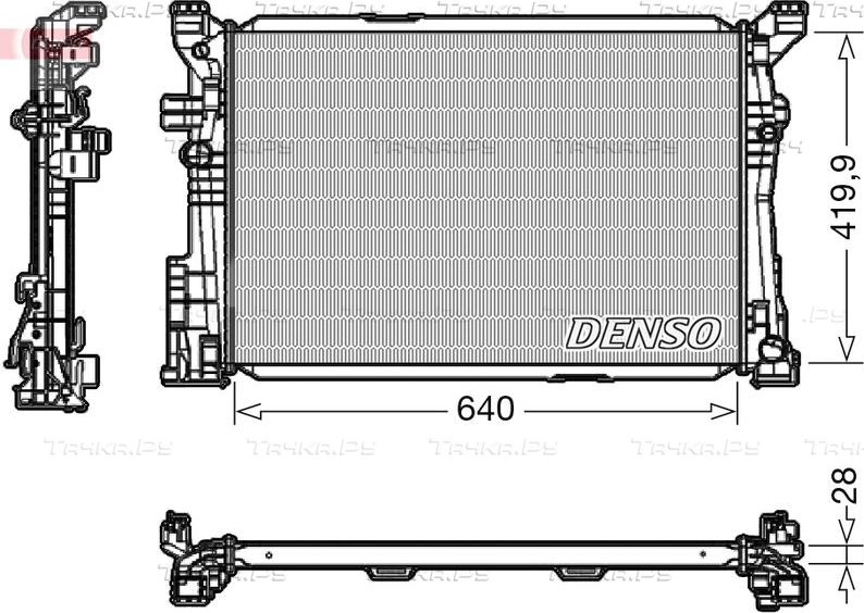 Радиатор охлаждения двигателя Denso. Артикул DRM17097