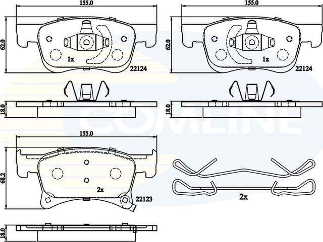 Тормозные колодки Comline Comline передние для Opel Corsa E 2014-2019. Артикул CBP32300