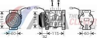 Компрессор кондиционера AVA ** CLEVER FIT ** для Suzuki Grand Vitara II 2001-2005. Артикул SZAK110