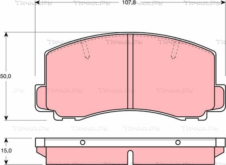 Тормозные колодки TRW передние для Mitsubishi Cordia 1982-1989. Артикул GDB312