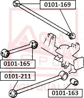 Сайлентблок заднего рычага подвески Asva. Артикул 0101-165