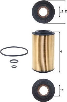 Масляный фильтр Mahle. Артикул OX 153D3
