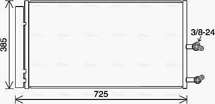 Радиатор кондиционера (конденсатор) AVA (алюминий) для Volvo XC90 II 2014-2026. Артикул VO5194D
