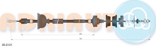 Трос сцепления Adriauto для Peugeot 405 1987-1992. Артикул 35.0121