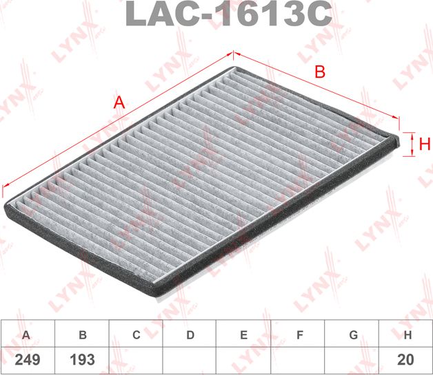 Салонный фильтр LYNXauto. Артикул LAC-1613C
